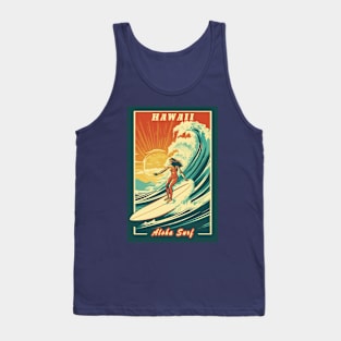 Hawaii Vintage Retro Travel Poster Tank Top